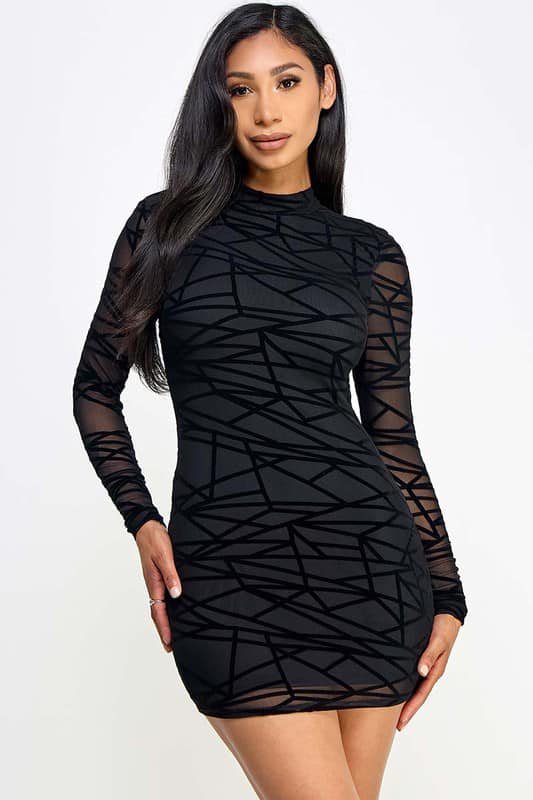 Abstract Black Dress