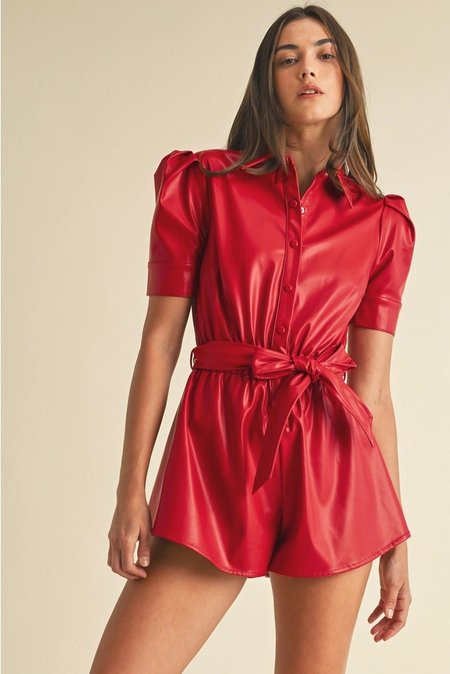 Red Faux Romper